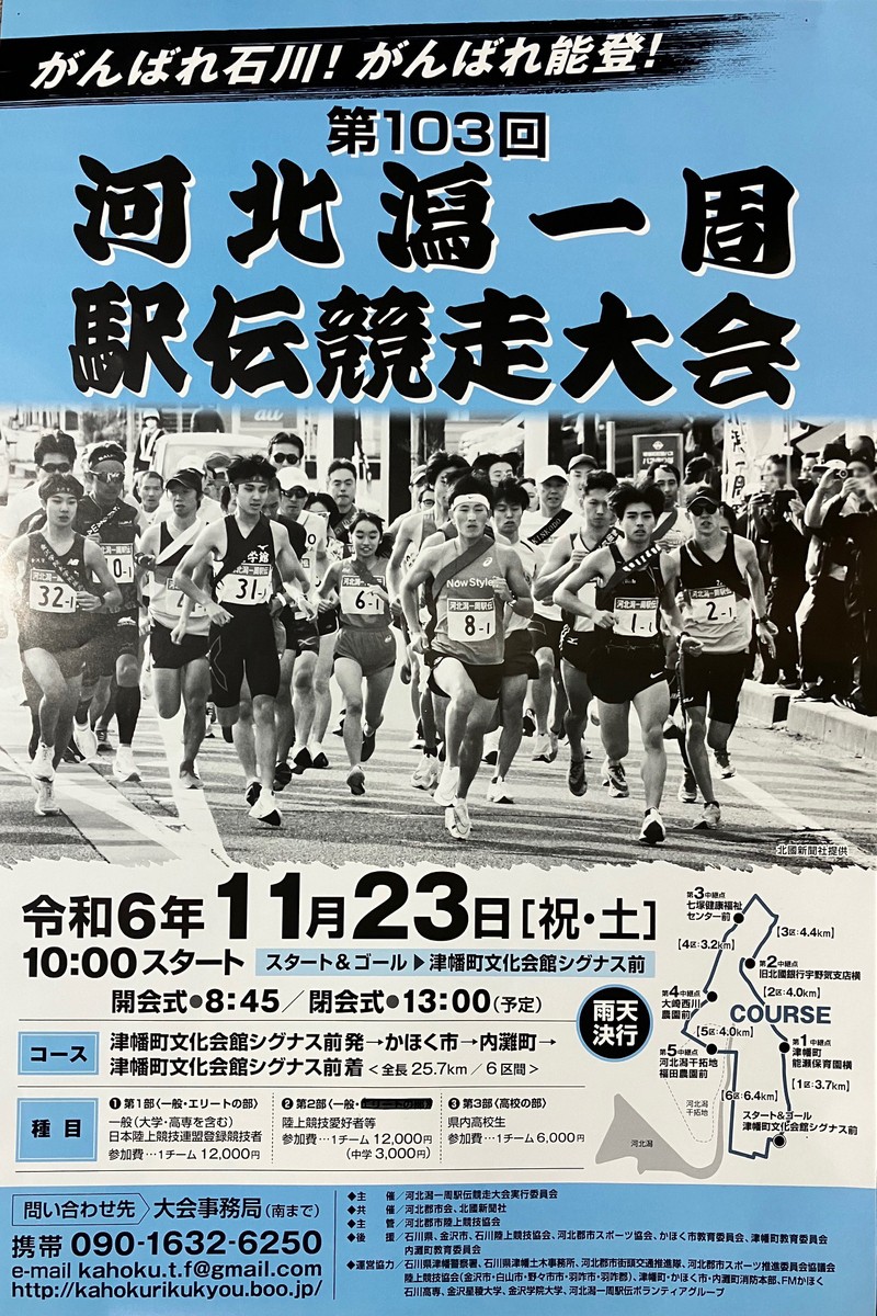 第103回 河北潟一周駅伝競走大会 結果